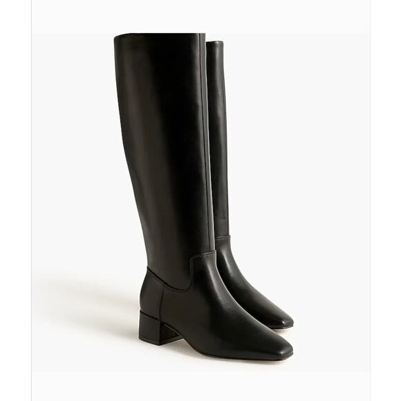 J. Crew Shoes - J Crew Square Toe Tall Boots 8 Black NWT Vegan Leather CO245 J.Crew Knee High